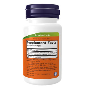 NOW Foods Garlic Oil garlic oil supplement 1500 mg 100 soft capsules, health support, immunity, heart