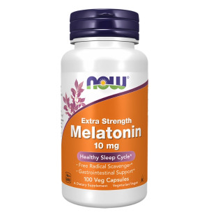 NOW Foods Melatonin Extra Strength 10 mg 100 vegane Kapseln – Nahrungsergänzungsmittel zur Unterstützung eines gesunden Schlafes