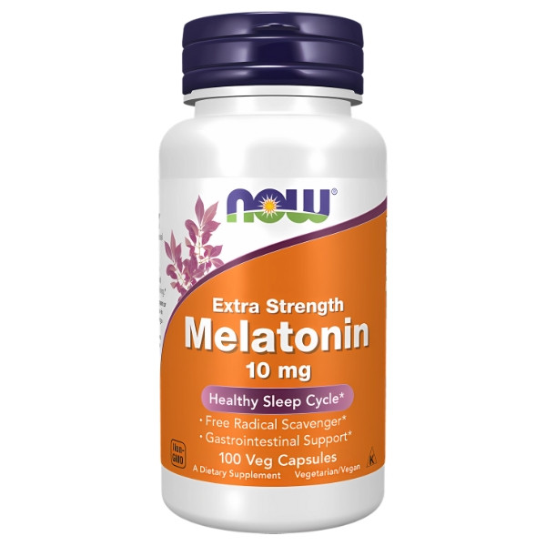 NOW Foods Melatonin Extra Strength 10 mg 100 vegane Kapseln – Nahrungsergänzungsmittel zur Unterstützung eines gesunden Schlafes