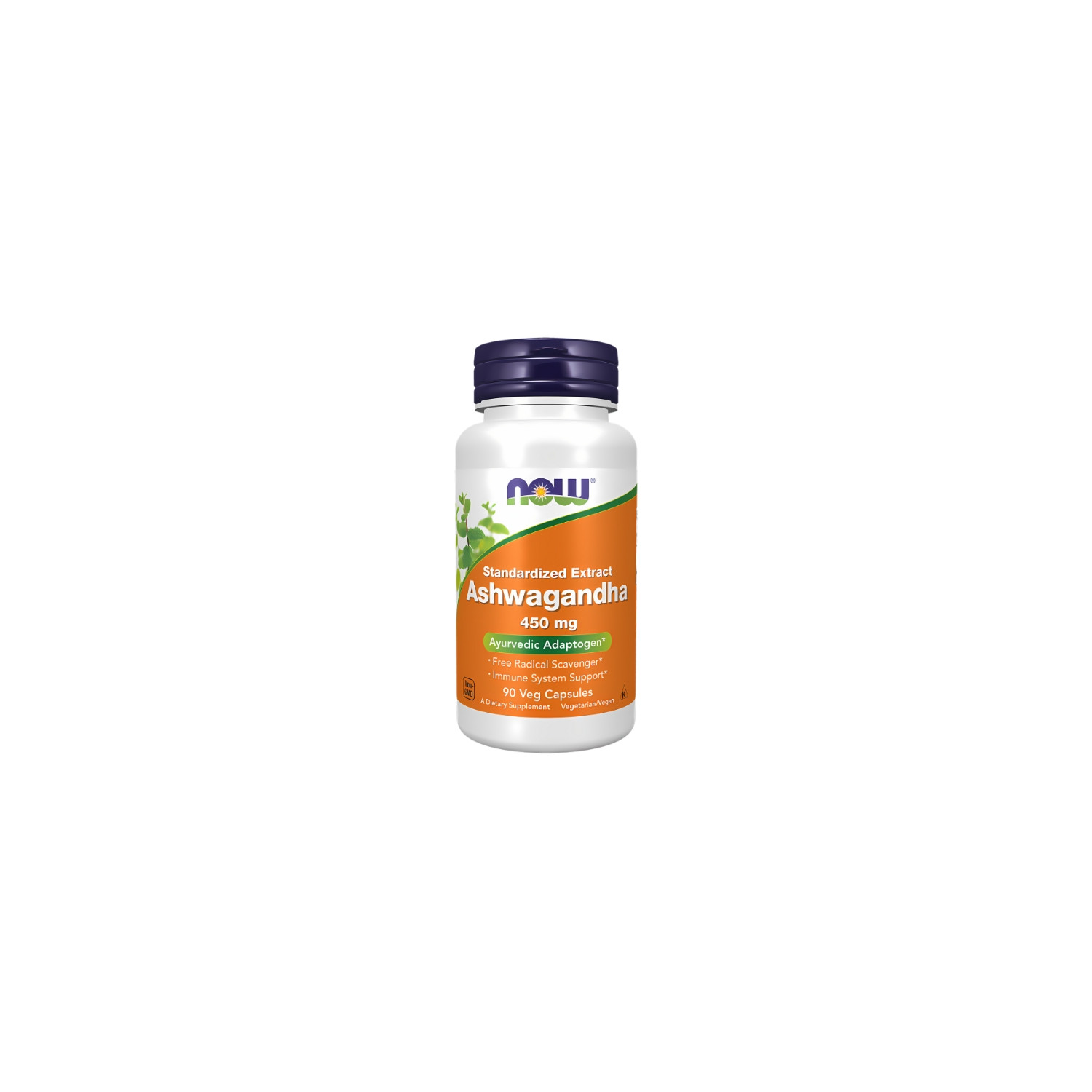 NOW Foods Ashwagandha 450 mg 90 vegane Kapseln – standardisierter Adaptogen-Extrakt, Unterstützung des Immunsystems