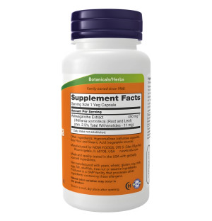 NOW Foods Ashwagandha 450 mg – Nahrungsergänzungsmittel, Extrakt aus Wurzel und Blättern