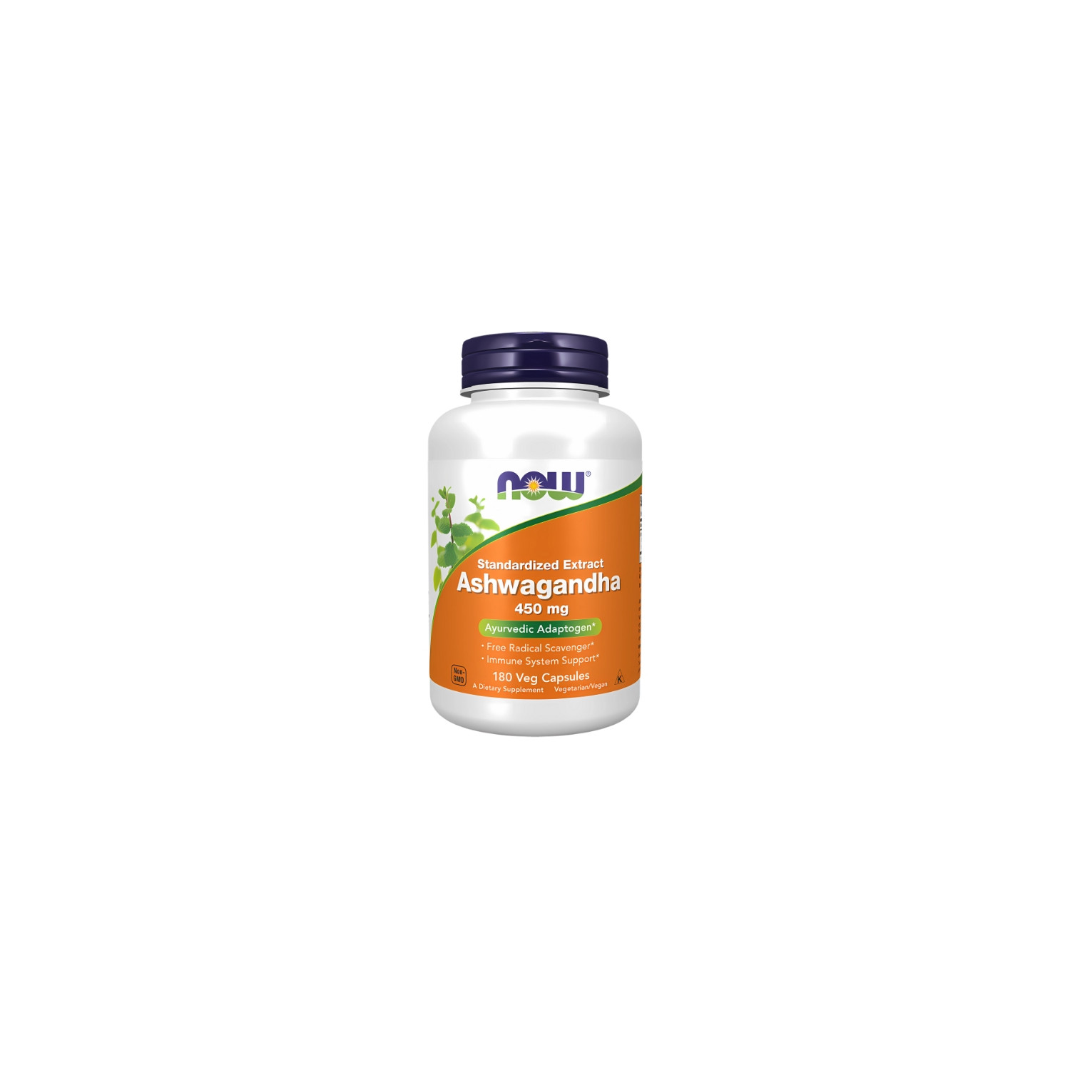 NOW Foods Ashwagandha 450 mg 180 vegane Kapseln – standardisierter Adaptogen-Extrakt, Unterstützung des Immunsystems