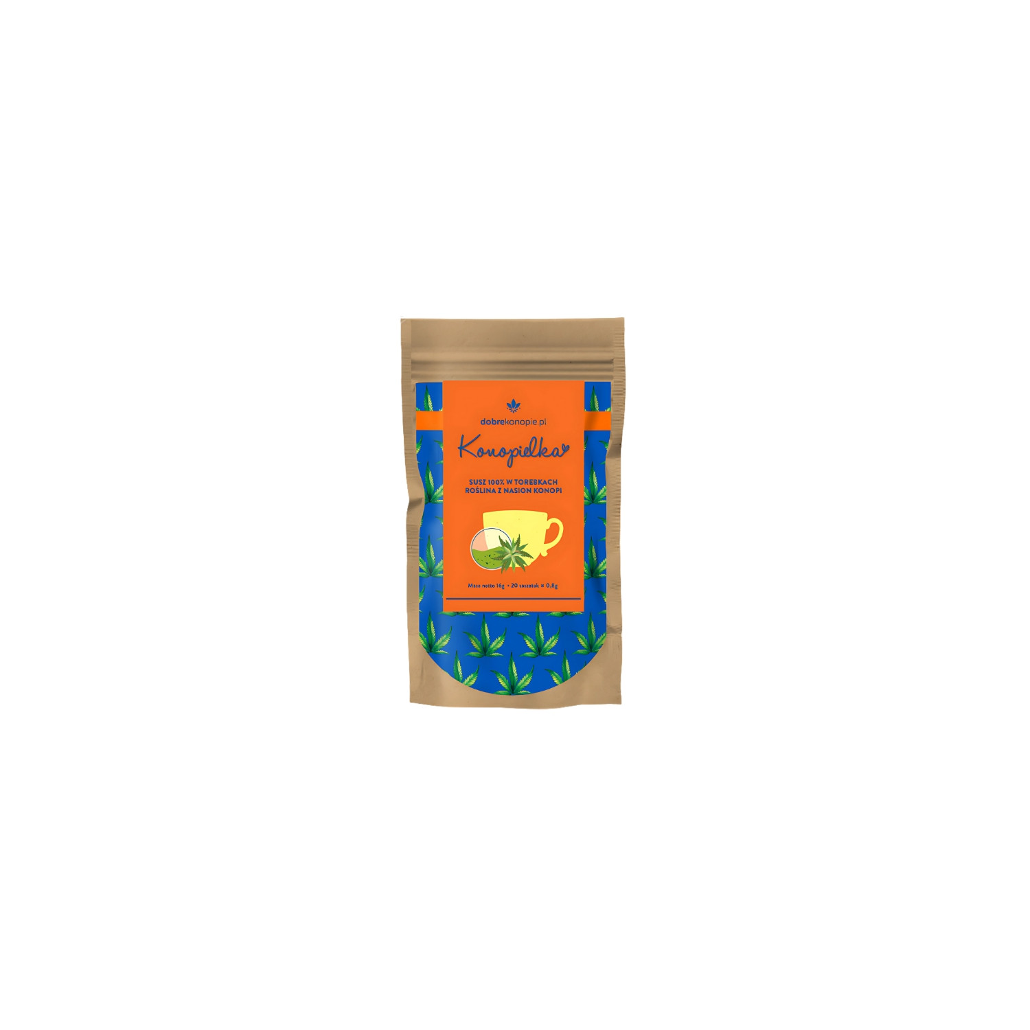 Konopielka hemp tea, 20 bags – dried hemp seeds, natural herbal tea promoting relaxation