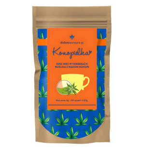 Konopielka hemp tea, 20 bags – dried hemp seeds, natural herbal tea promoting relaxation