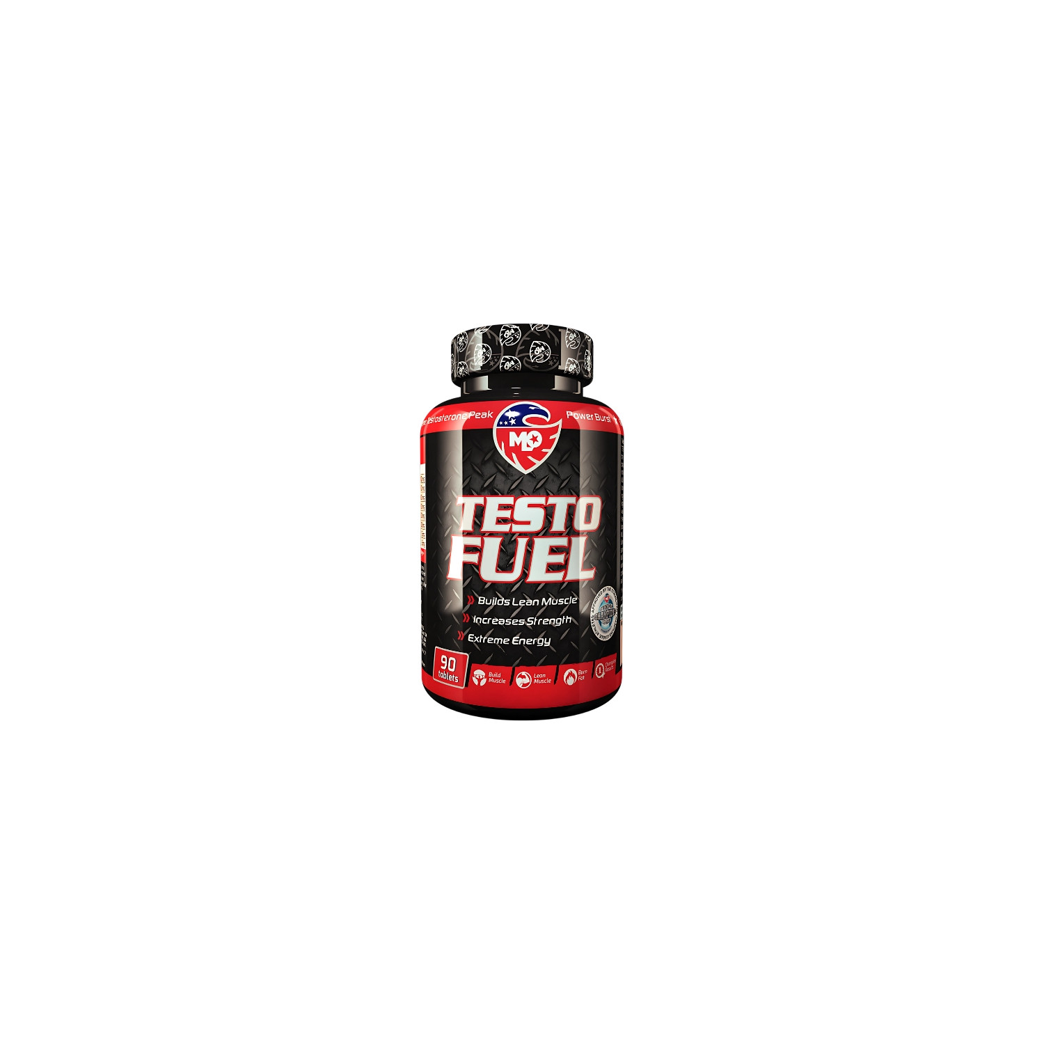 MLO Strong Testo Fuel 90 Tabletten Testosteron-Booster für Muskelmasse, Kraft und Energie Nahrungsergänzungsmittel