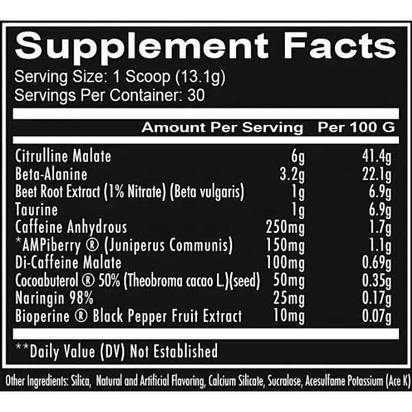 REDCON1 Total War – citrulline, beta-alanine, taurine, caffeine, theobromine
