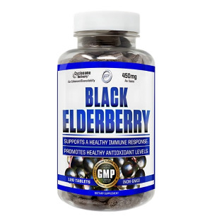 Hi-Tech Pharma Black Elderberry 120 Tabletten – Nahrungsergänzungsmittel zur Unterstützung der Immunität