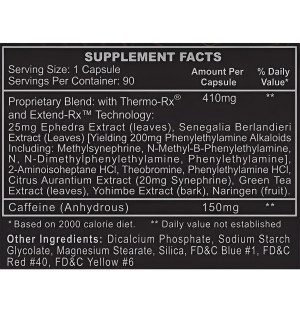 Black Widow Hi-Tech Pharma skład – suplement diety, efedra extract, kofeina, synefryna, johimbina, ekstrakt zielonej herbaty