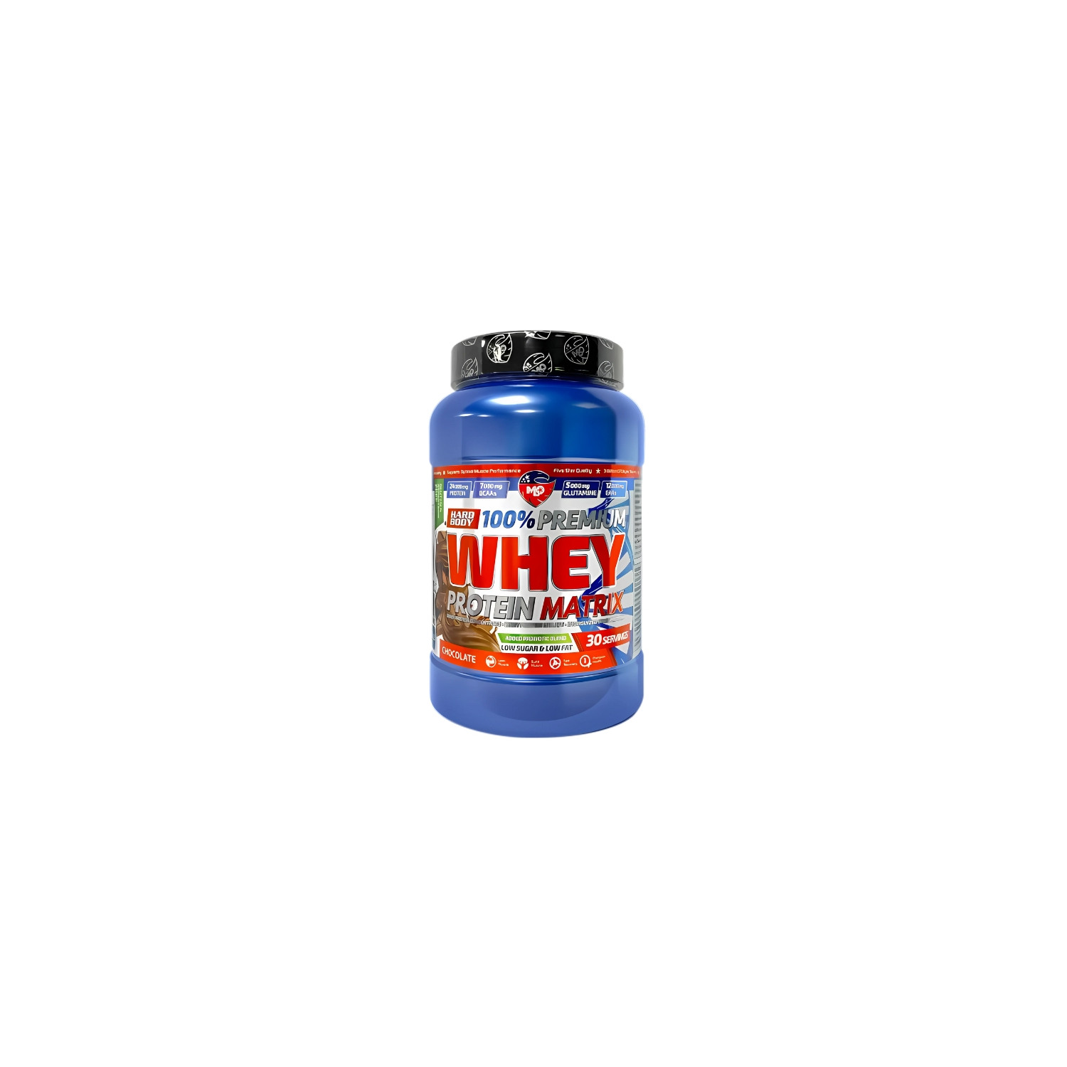 MLO Hard Body Whey Protein Matrix Chocolate 907 g – whey protein, 24 g of protein per serving