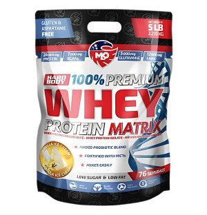 MLO Hard Body Whey Protein Matrix Vanilla 2270 g – Proteinpräparat, 24 g Protein, BCAA, Glutamin