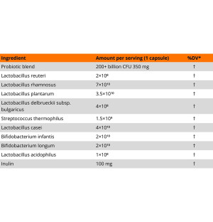 MLO OneBiotic composition – probiotic with 9 strains: Lactobacillus, Bifidobacterium, Streptococcus, inulin; 200 billion CFU
