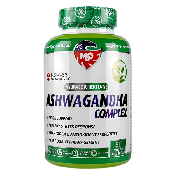 MLO Ashwagandha Complex KSM-66 90 capsules – adaptogen, mood support, stress reduction, improved sleep quality
