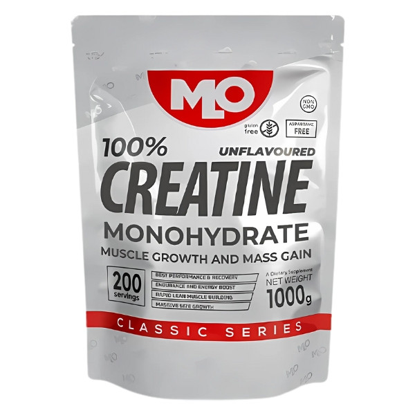 MLO 100 % Kreatinmonohydrat 1000 g Packung – Nahrungsergänzungsmittel zur Unterstützung des Muskelaufbaus