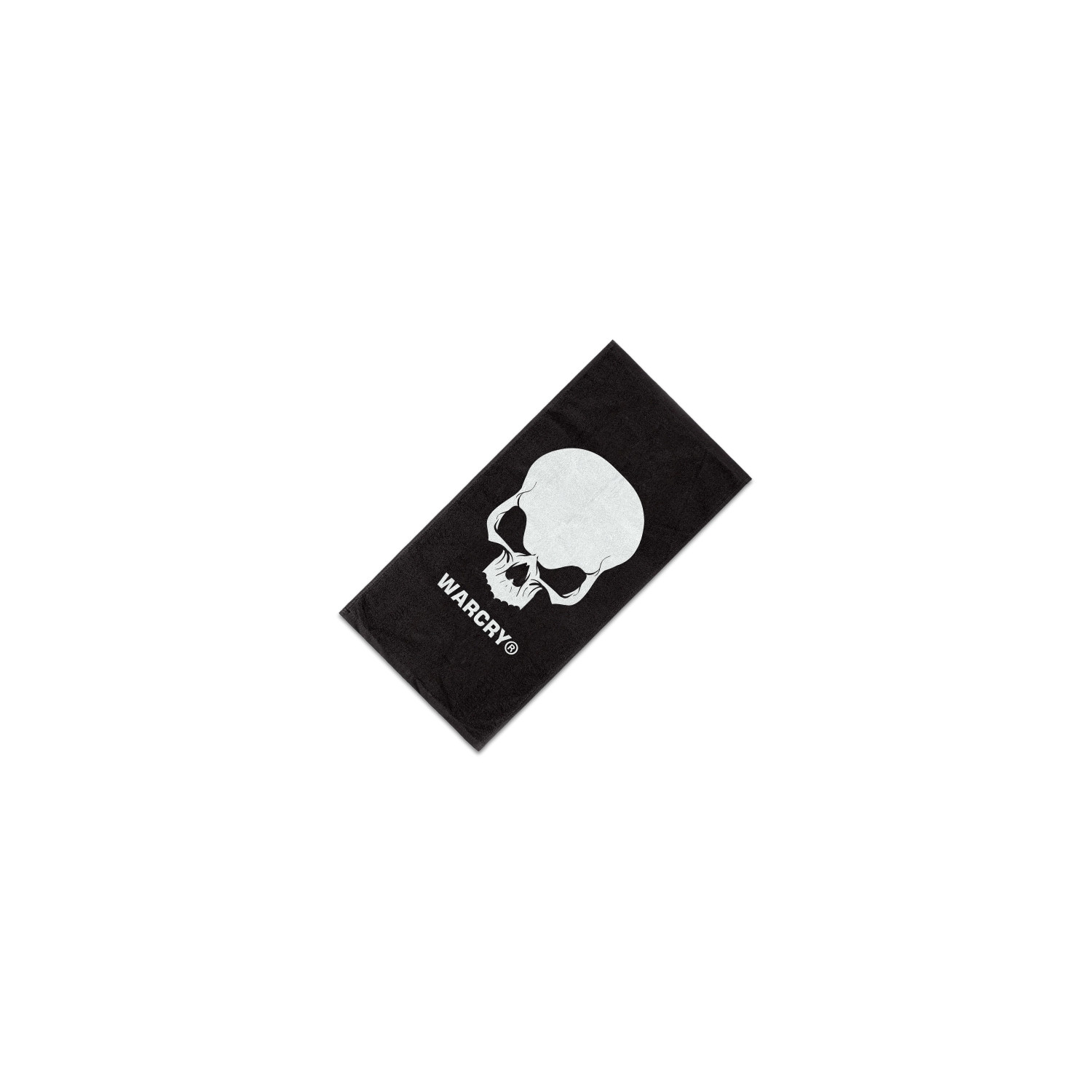Schwarzes WARCRY® Trainingstuch 47 x 90 cm, weißes Totenkopfmuster, ideal für Fitnessstudio und Fitness