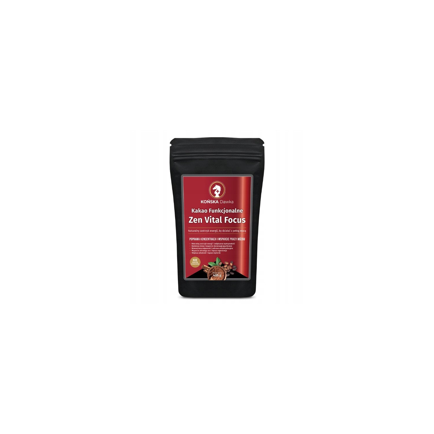 Zen Vital Focus Functional Cocoa Horse Dose 405 g – natural energy, concentration, adaptogens, brain support