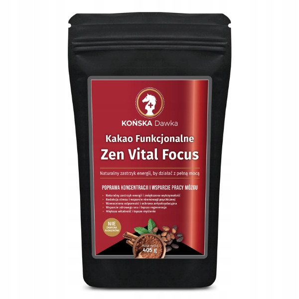 Kakao funkcjonalne Zen Vital Focus Końska Dawka 405 g – naturalna energia, koncentracja, adaptogeny, wsparcie pracy mózgu