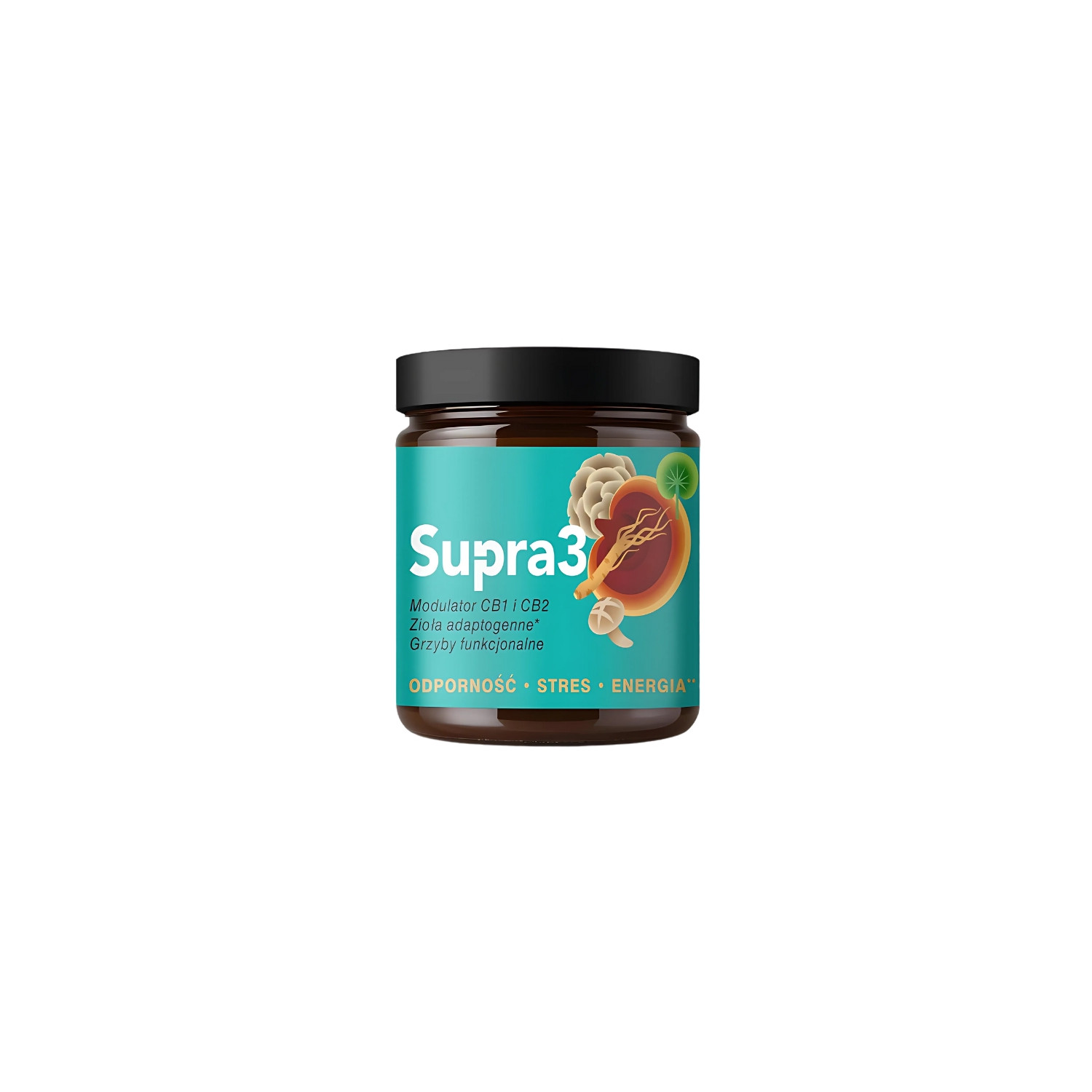 Supra3 adaptogens mushrooms supplement immunity stress energy 35 g