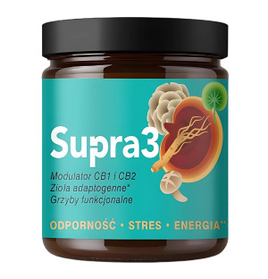 Supra3 adaptogens mushrooms supplement immunity stress energy 35 g