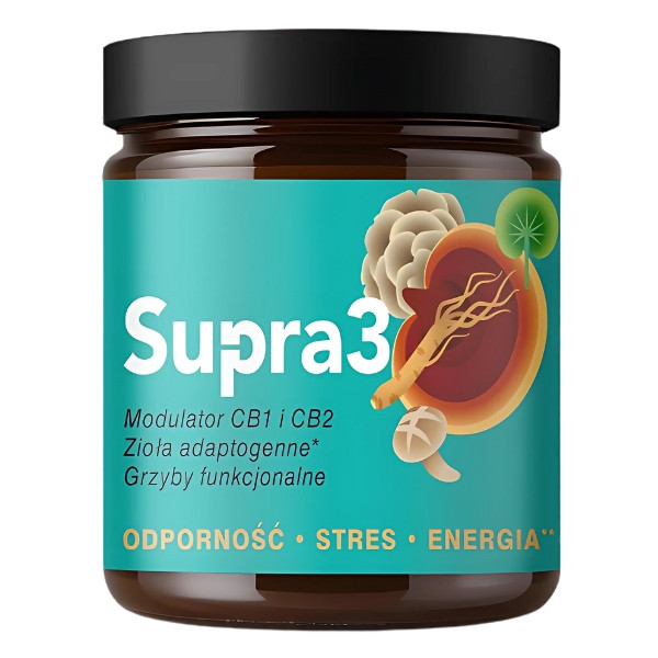 Supra3 adaptogens mushrooms supplement immunity stress energy 35 g