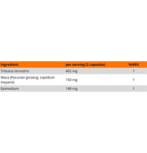 Zusammensetzung von Aura Care Weibliche Libido – Tribulus terrestris 402 mg, Maca 150 mg, Epimedium 148 mg
