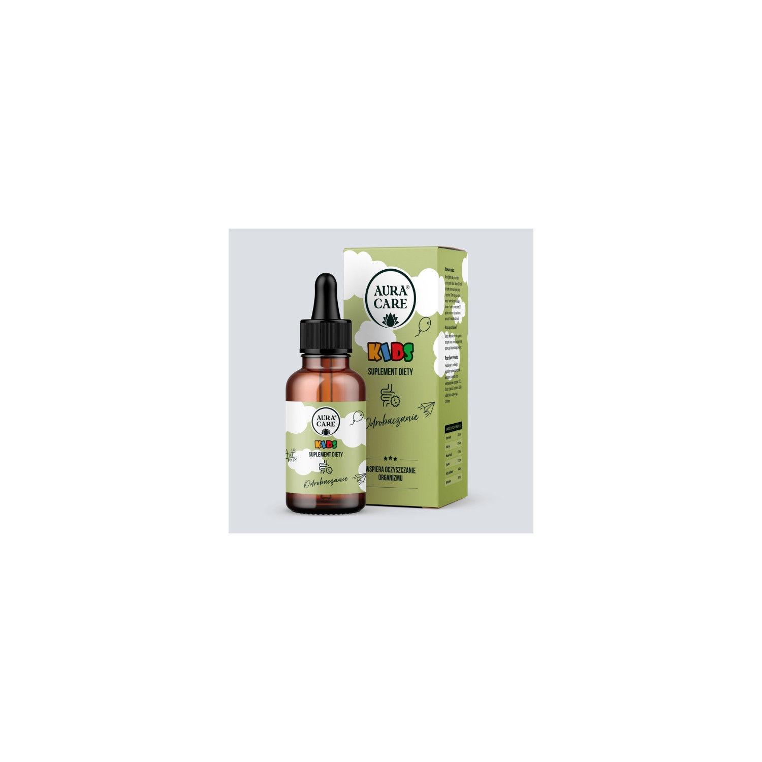 Aura Care Kids Entwurmung 50 ml Flasche – Nahrungsergänzungsmittel für Kinder zur Unterstützung der Entschlackung des Körpers