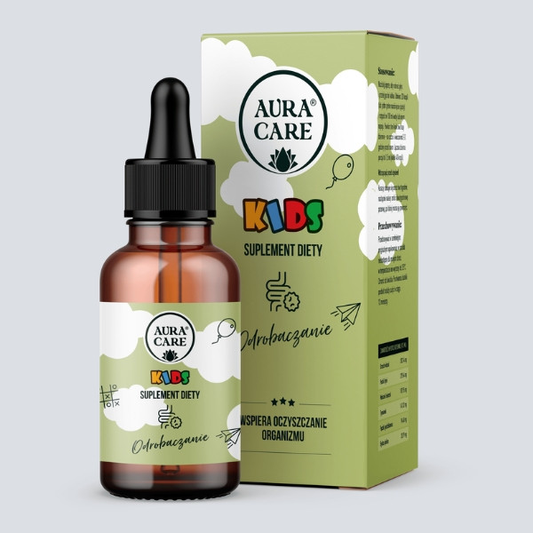 Aura Care Kids Entwurmung 50 ml Flasche – Nahrungsergänzungsmittel für Kinder zur Unterstützung der Entschlackung des Körpers