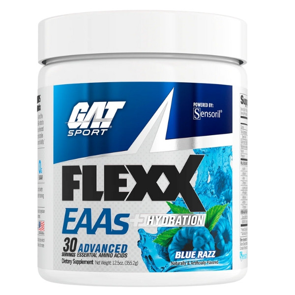 GAT Sport FLEXX EAAs Blue Razz – essentielle Aminosäuren mit Elektrolyten, Flüssigkeitszufuhr, Regeneration