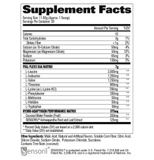 GAT Sport FLEXX EAAs Zusammensetzung – EAA-Komplex, Kokosnuss, Sensoril Ashwagandha, essentielle Aminosäuren, Elektrolyte