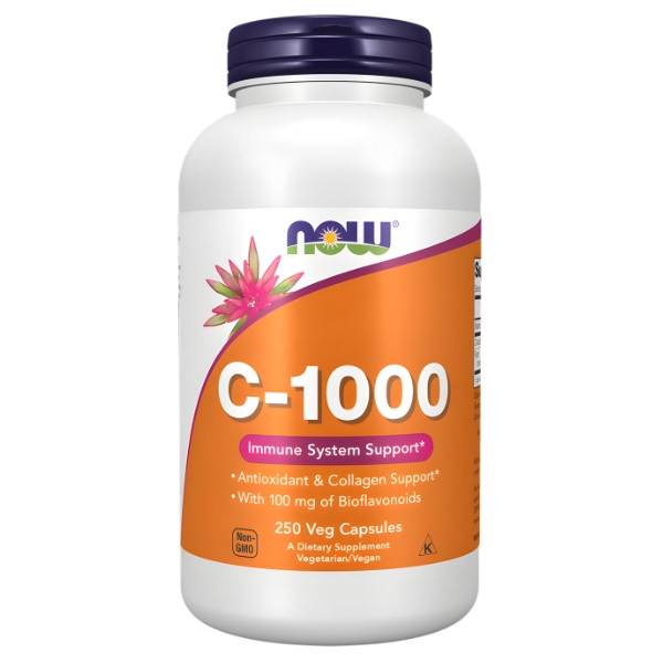 NOW Foods Vitamin C-1000 250 Kapseln – Unterstützung des Immunsystems, antioxidative Wirkung