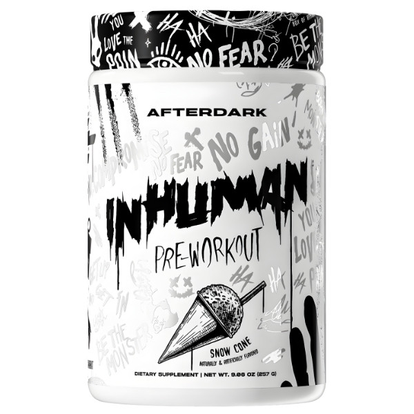 AfterDark INHUMAN Pre-Workout Snow Cone 257 g – mocna formuła przedtreningowa o smaku lodowego sorbetu dla maksymalnej mocy