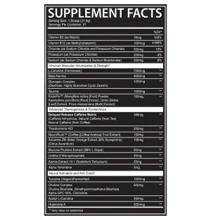 AfterDark VOID Pre-Workout Zusammensetzung – Beta-Alanin, Citrullin, Koffein, L-Tyrosin und Pflanzenextrakte