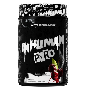 AfterDark INHUMAN PYRO Black Cherry 315 g – starkes Pre-Workout-Supplement mit Schwarzkirschgeschmack, Koffein