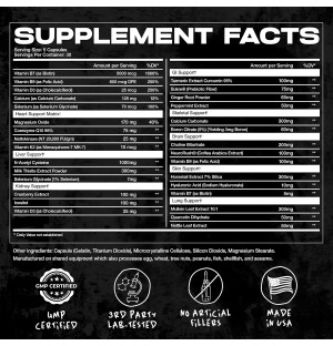 AfterDark OrganX Zusammensetzung – Vitamine, Mineralstoffe, Pflanzenextrakte, NAC, Coenzym Q10 und Mariendistelmilch