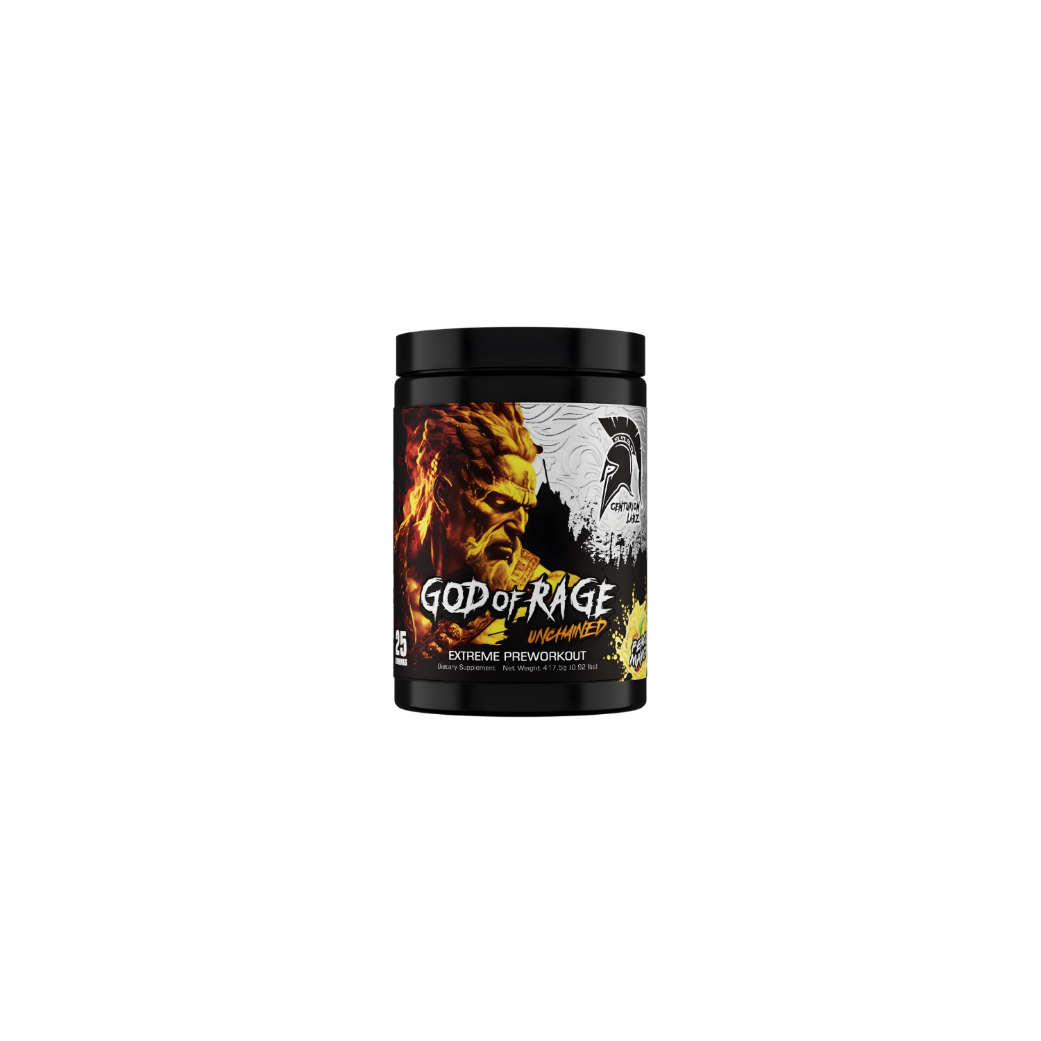 Centurion Labz God of Rage Unchained Peach Mango – an intense pre-workout supplement with peach and mango flavour