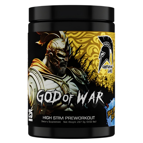 Centurion Labz God of War Blue Candy Slush – a powerful pre-workout supplement with caffeine, DMAE and beta-alanine