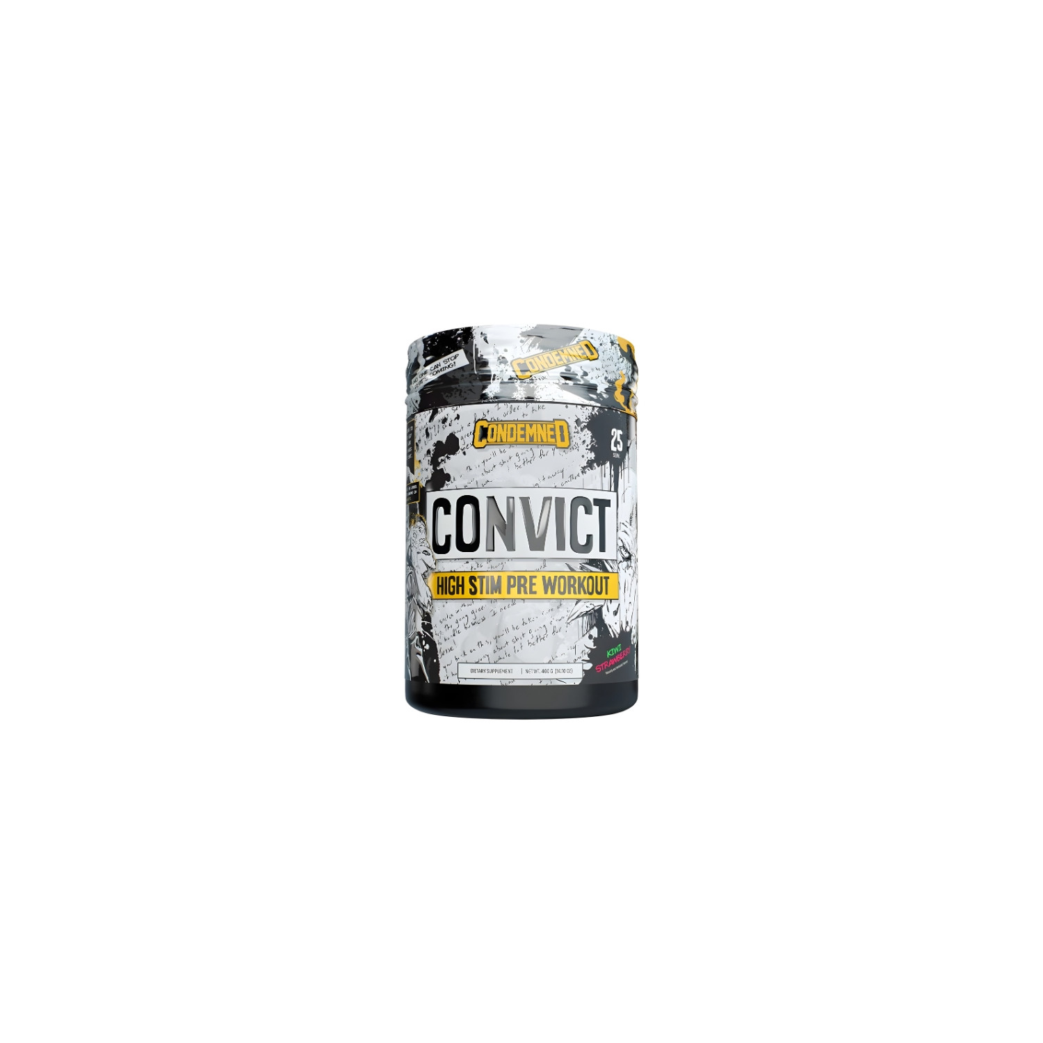 Condemned Labz Convict 2.0 Kiwi Strawberry – an extreme pre-workout supplement that increases energy, focus