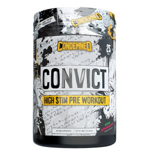 Condemned Labz Convict 2.0 Kiwi Strawberry – an extreme pre-workout supplement that increases energy, focus