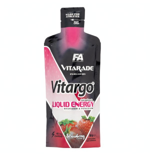 FA Vitarade Vitargo Liquid Energy 60 g – żel energetyczny o smaku truskawkowym z kofeiną, magnezem i potasem