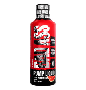 BAD ASS Pump Liquid 480 ml – koffeinfreier Pre-Workout-Shot mit Glycerin und Citrullin, unterstützt den Muskelpump