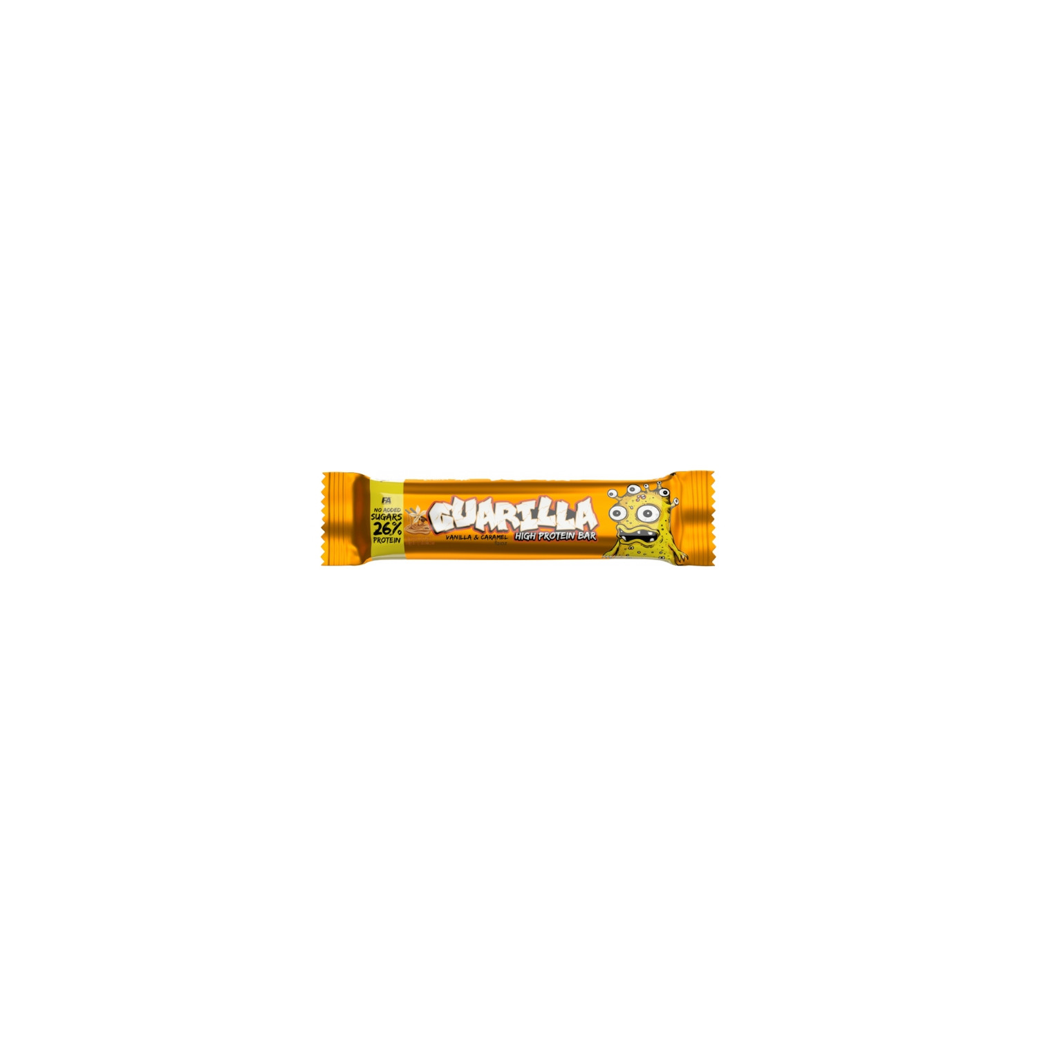 FA Guarilla High Protein Bar 49 g – Proteinriegel mit Vanille- und Karamellgeschmack, ohne Zuckerzusatz, enthält 26 % Protein