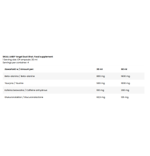 Product composition Skull Labs Angel Dust Shot 120 ml Exotic