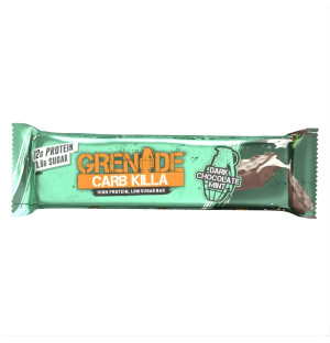 Grenade Carb Killa Dark Chocolate Mint Proteinriegel, proteinreich, zuckerarm, grüne Verpackung, 22 g Protein