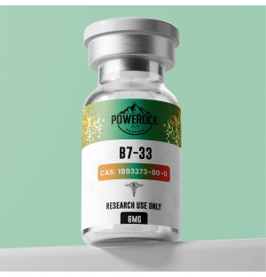 Powerock Pharma B7-33 6mg bottle – laboratory vial, research peptide, CAS label 1893373-80-0