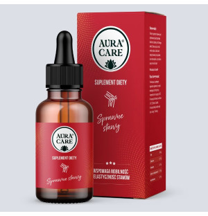 Aura Care Healthy Joints dietary supplement in drops, bottle with pipette and packaging, natural ingredients MSM