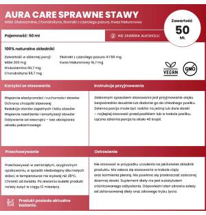 Aura Care Healthy Joints ingredients MSM glucosamine chondroitin devil's claw hyaluronic acid