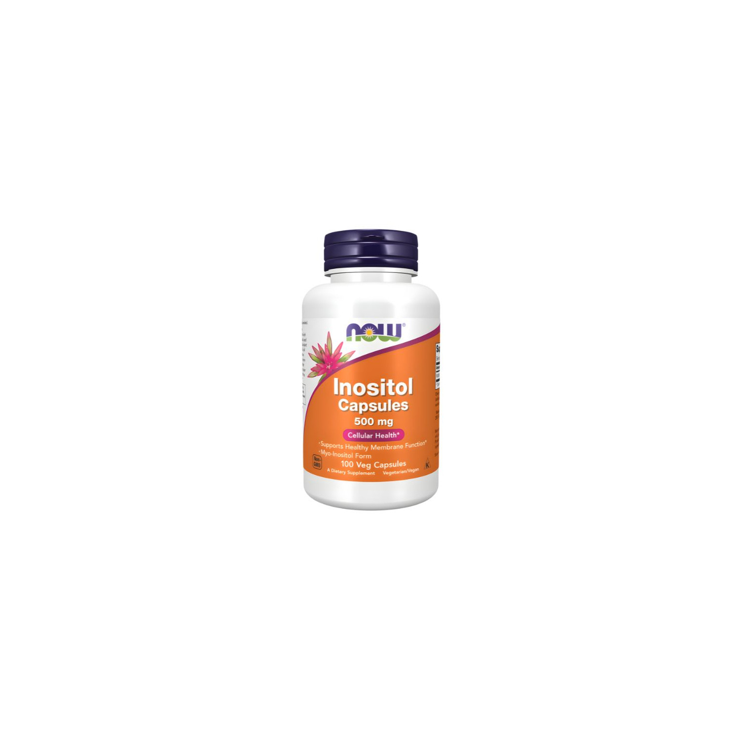NOW Foods Inositol 500 mg – suplement diety, 100 kapsułek vege, wsparcie zdrowia komórkowego