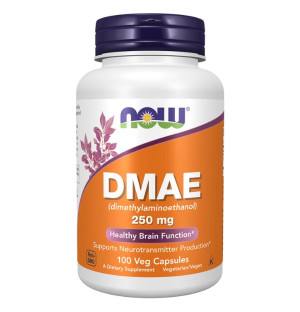 NOW DMAE 250 mg capsules, dietary supplement supporting brain function, pack of 100 vegetarian capsules
