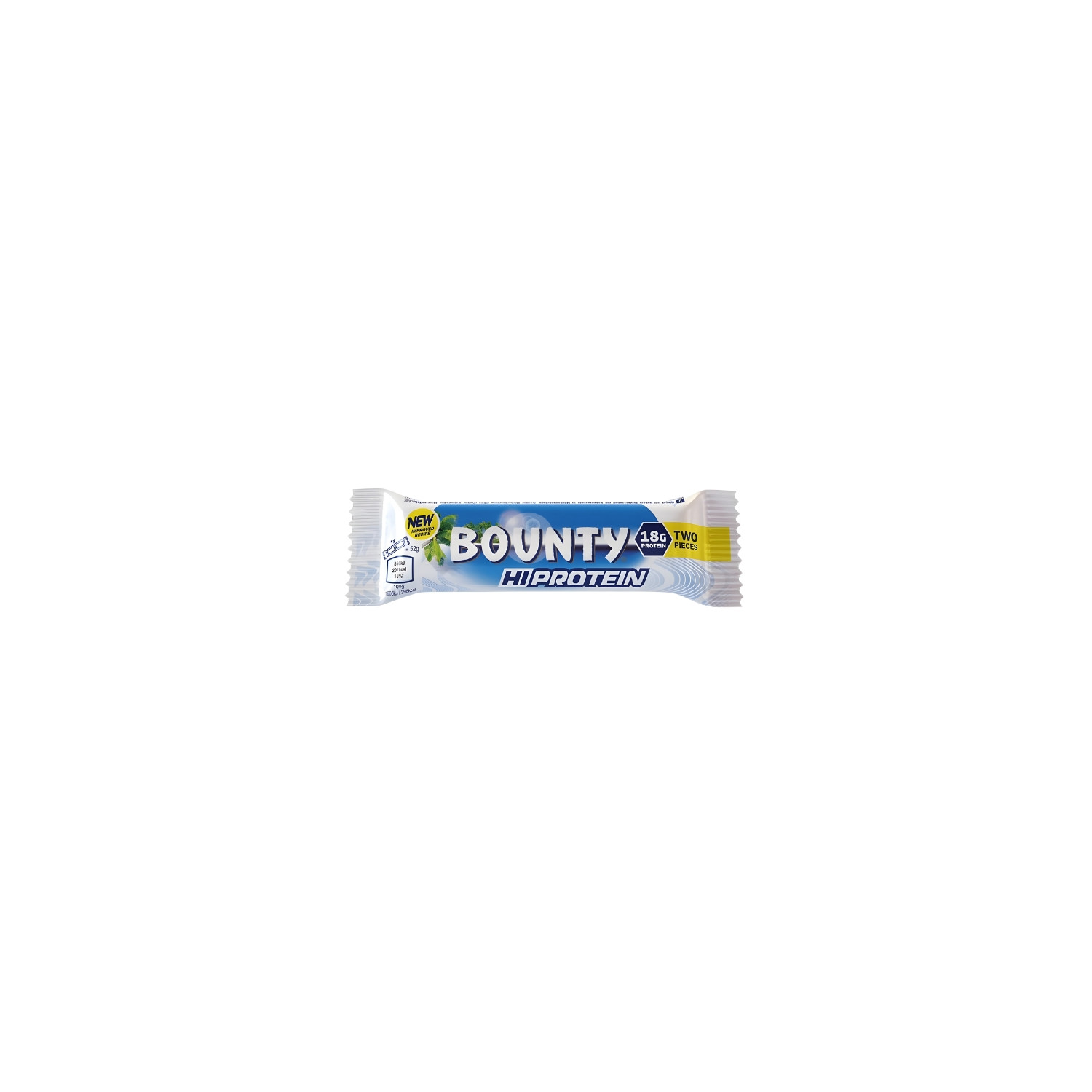 Bounty HiProtein bar 52 g – high-protein coconut chocolate bar, 18 g of protein, two servings