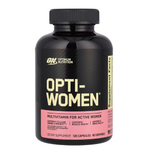 Optimum Nutrition Opti-Women multivitamin for women, dietary supplement, 120 capsules, energy and immunity support