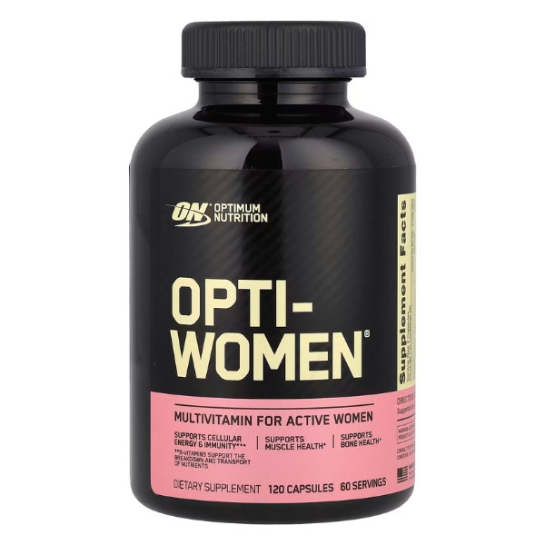 Optimum Nutrition Opti-Women multivitamin for women, dietary supplement, 120 capsules, energy and immunity support